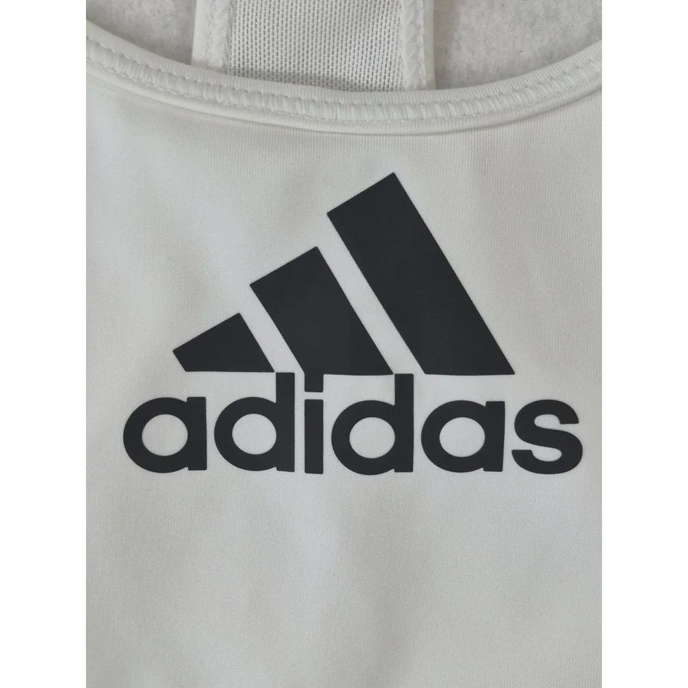 Adidas Sports Bra Women's Medium White Racerback Medium Support